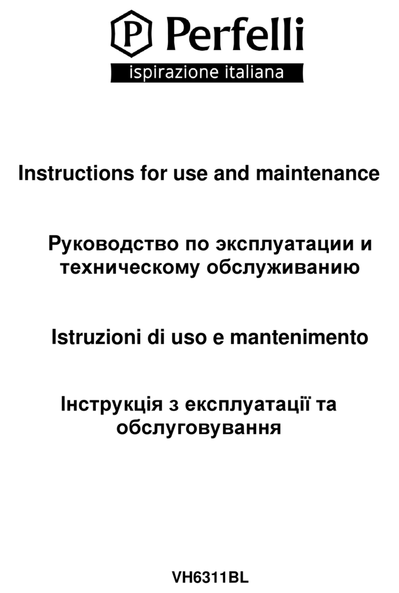 Perfelli VH6311BL Instructions for use and maintenance