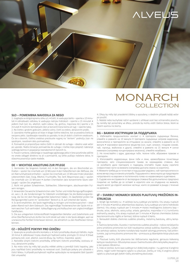 Alveus MONARCH Series Care Instructions