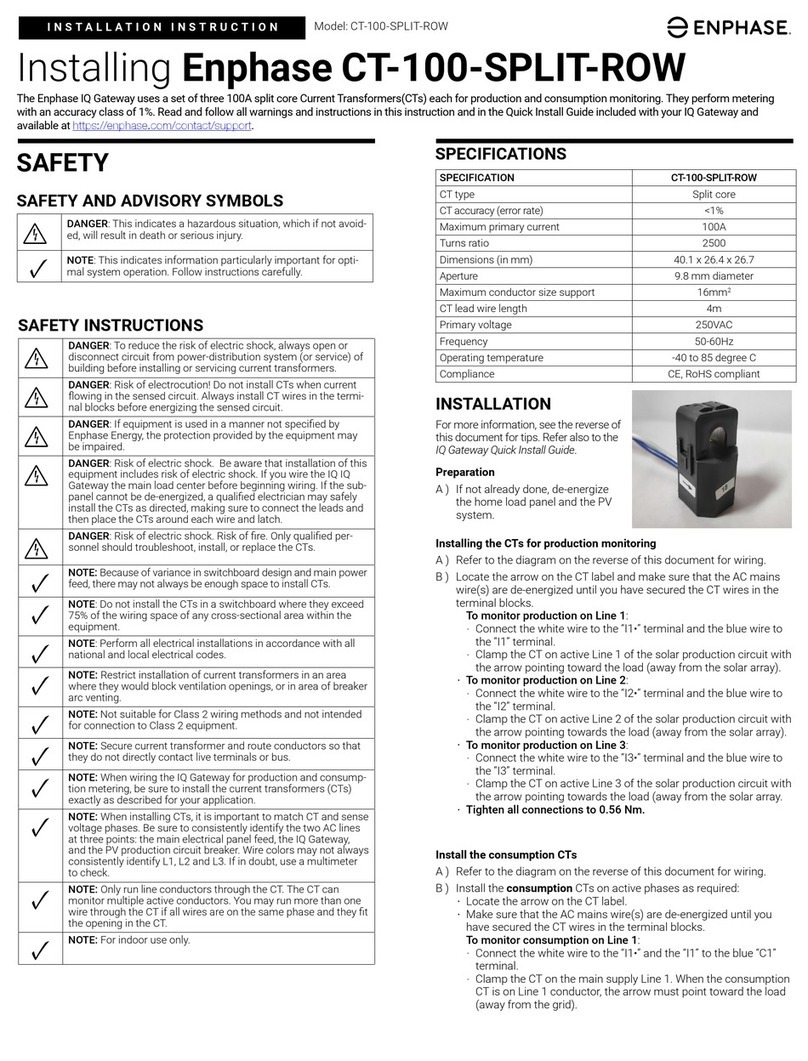 enphase CT-100-SPLIT-ROW installation instructions
