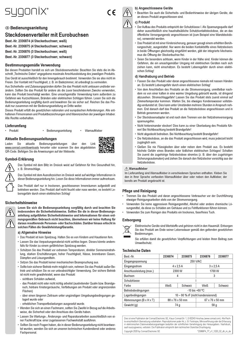 Sygonix 2336874 operating instructions
