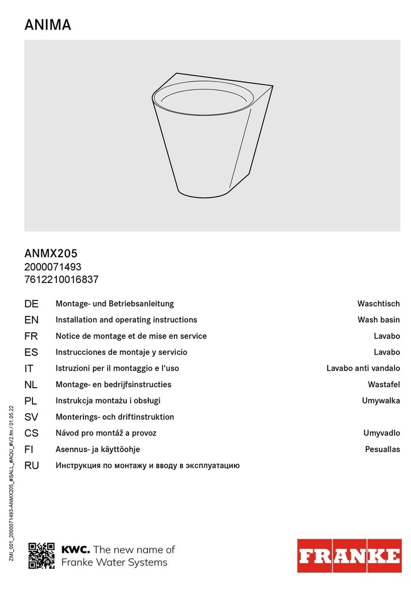 Franke ANIMA ANMX205 User manual