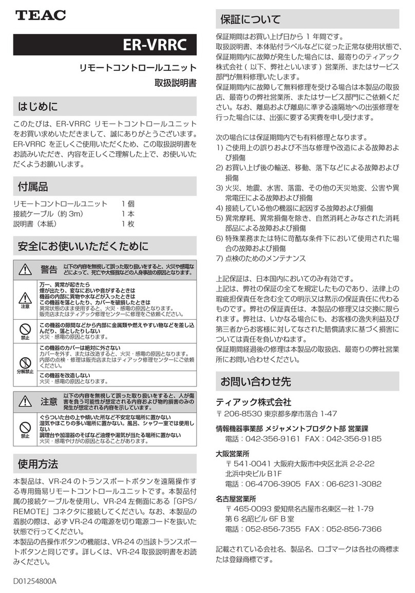 Teac ER-VRRC User manual