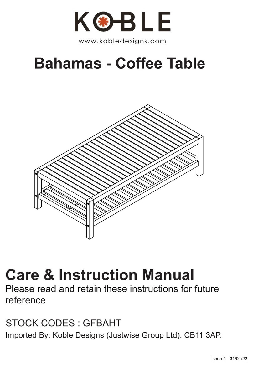 KOBLE Bahamas Coffee Table Manual