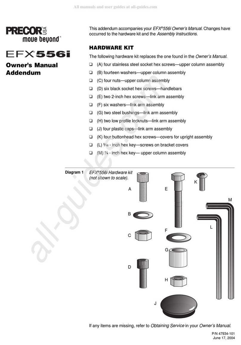 Precor EFX 556i Installation and operating instructions
