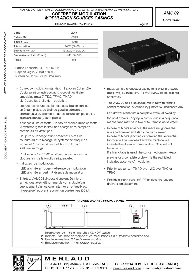 Merlaud AMC 02 Operation & maintenance instructions Merlaud AMC 02 Operation & maintenance instructions