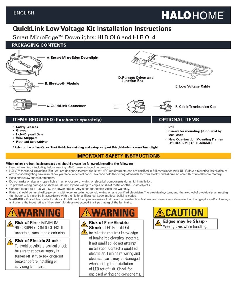 Halo home Smart MicroEdge HLB QL6 installation instructions