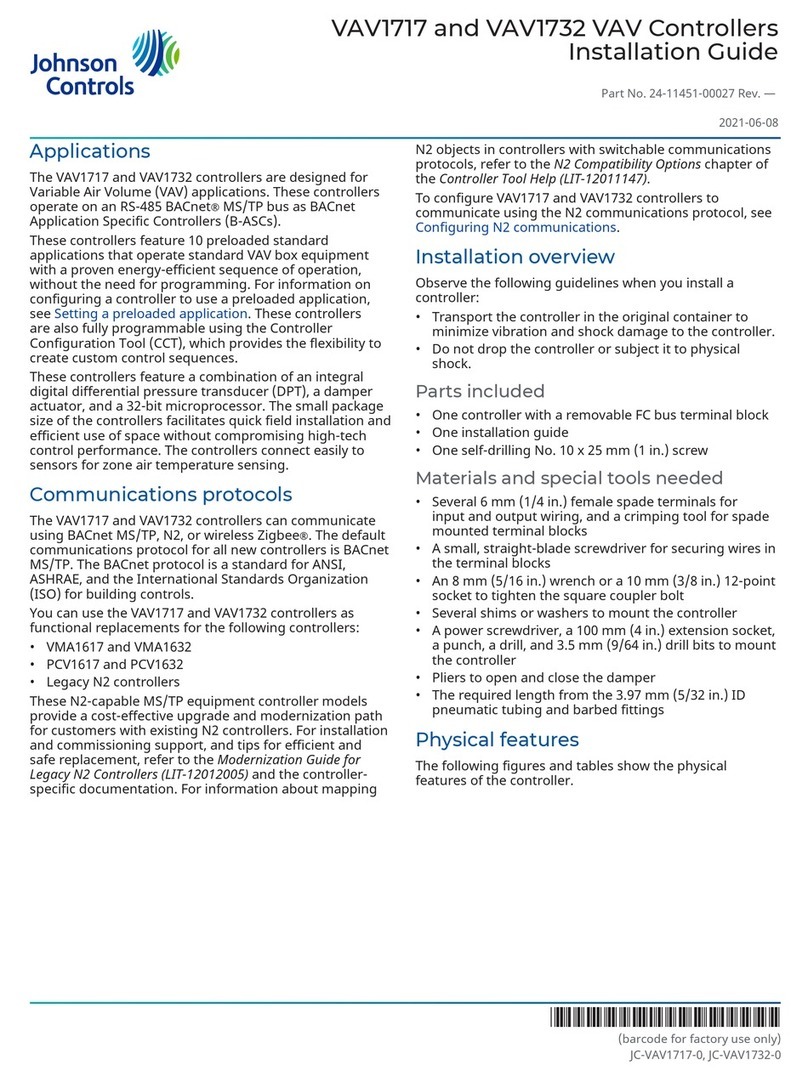 Johnson Controls VAV1717 installation guide