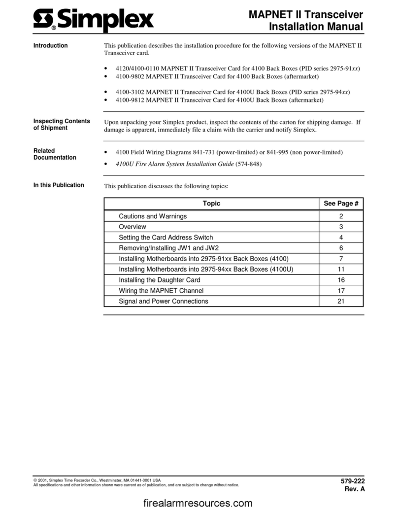 Simplex MAPNET II installation manual