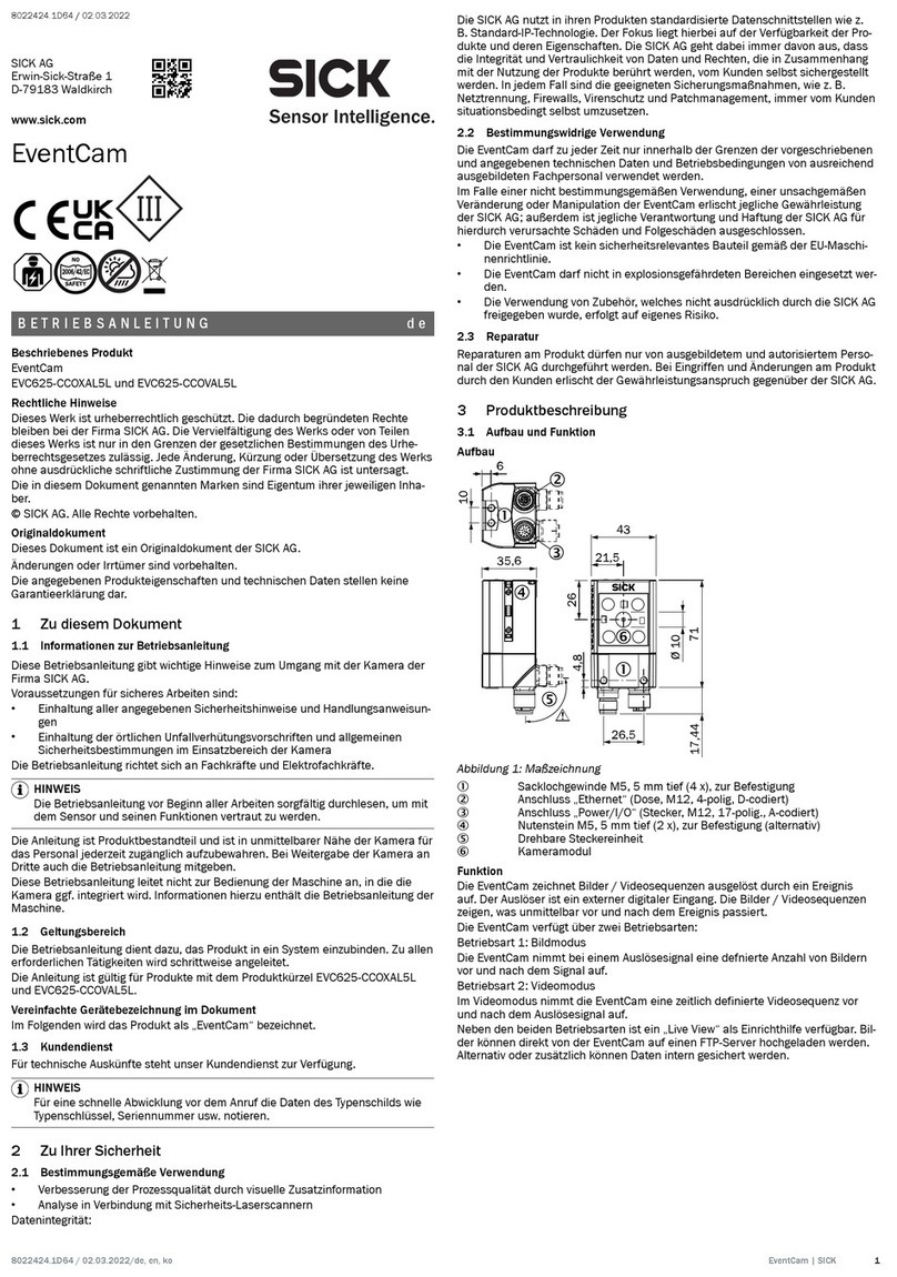 SICK EventCam EVC625-CCOXAL5L User manual