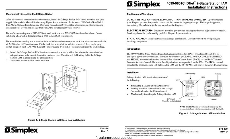 Simplex IDNet 4099-9801C User manual
