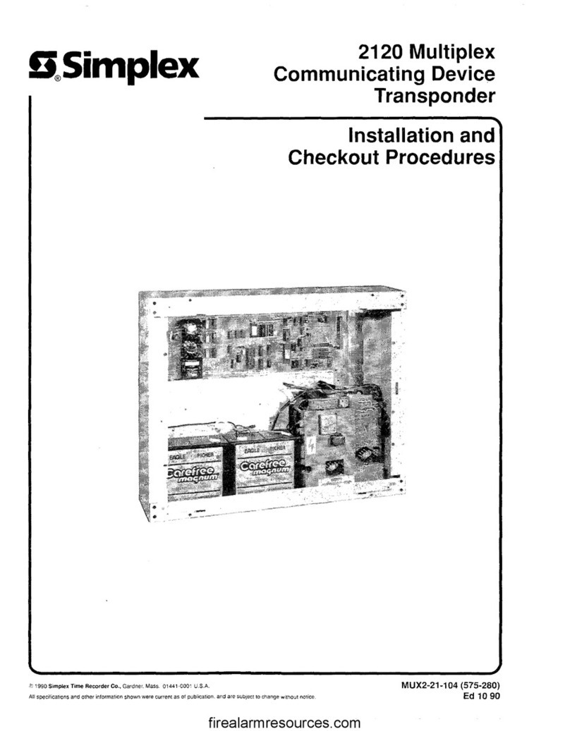 Simplex 2120 Installation and checkout manual Simplex 2120 Installation and checkout manual