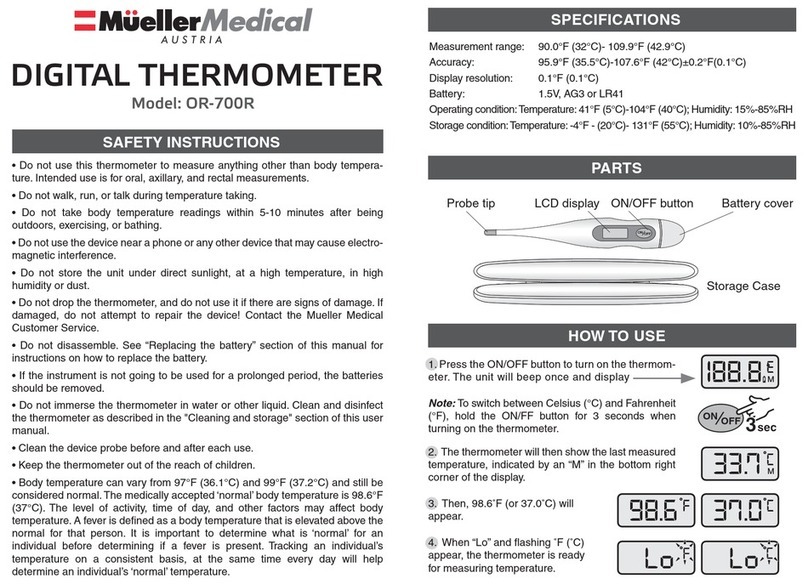 Mueller OR-700R quick start guide