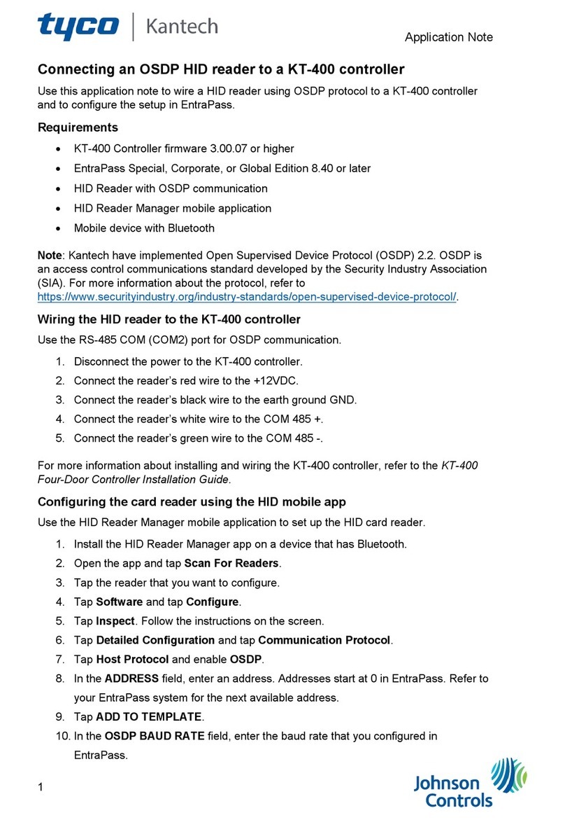Johnson Controls Tyco Kantech KT-400 Quick start guide