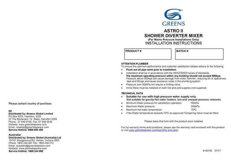 GREENS ASTRO II installation instructions