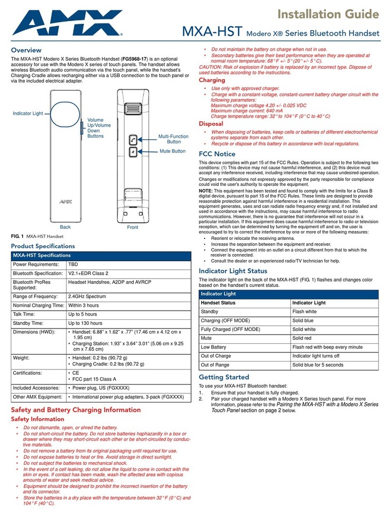 AMX Modero X Series installation guide