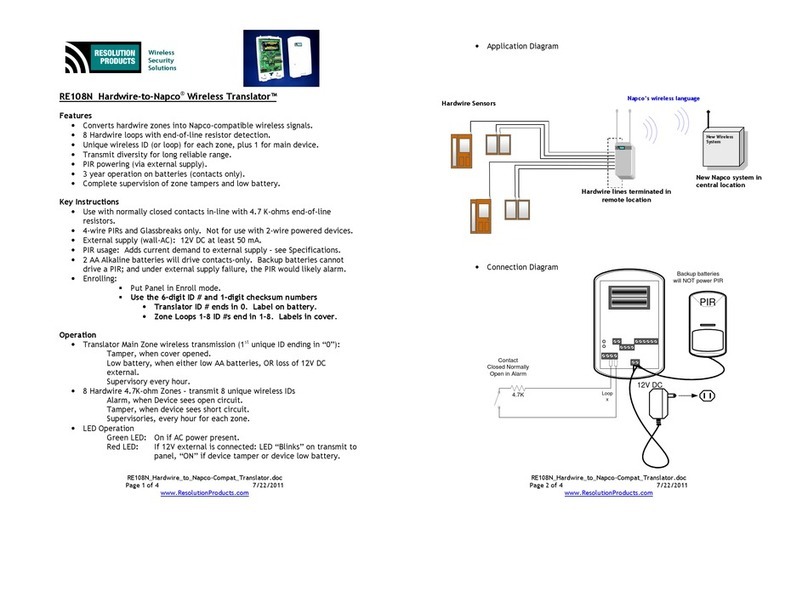 Resolution Products RE108N quick start guide Resolution Products RE108N quick start guide