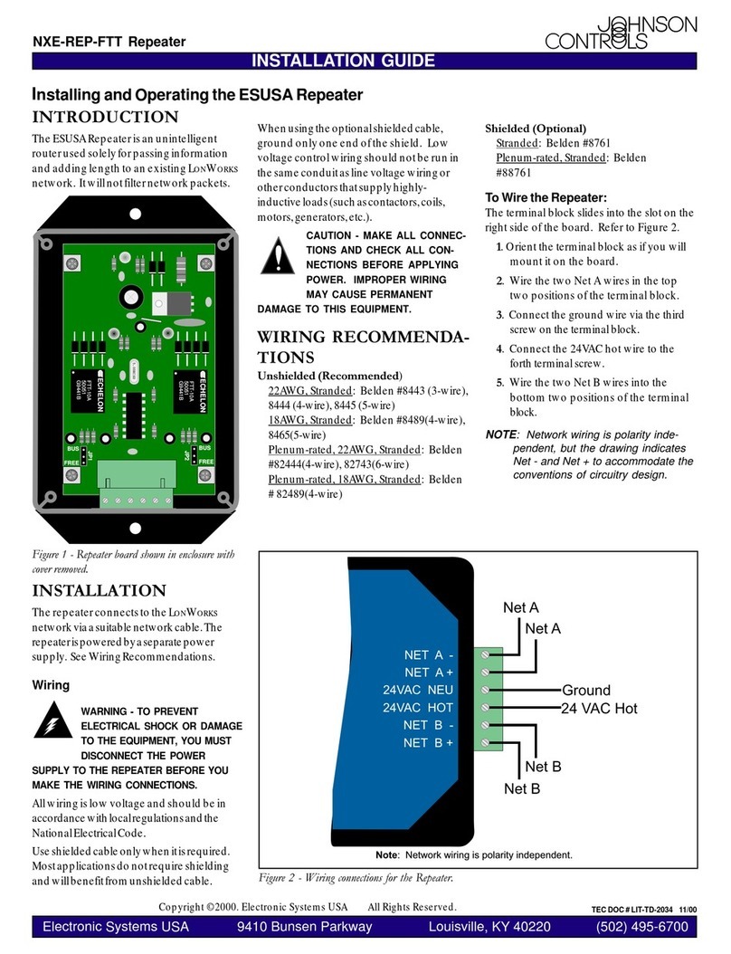 Johnson Controls NXE-REP-FTT installation guide