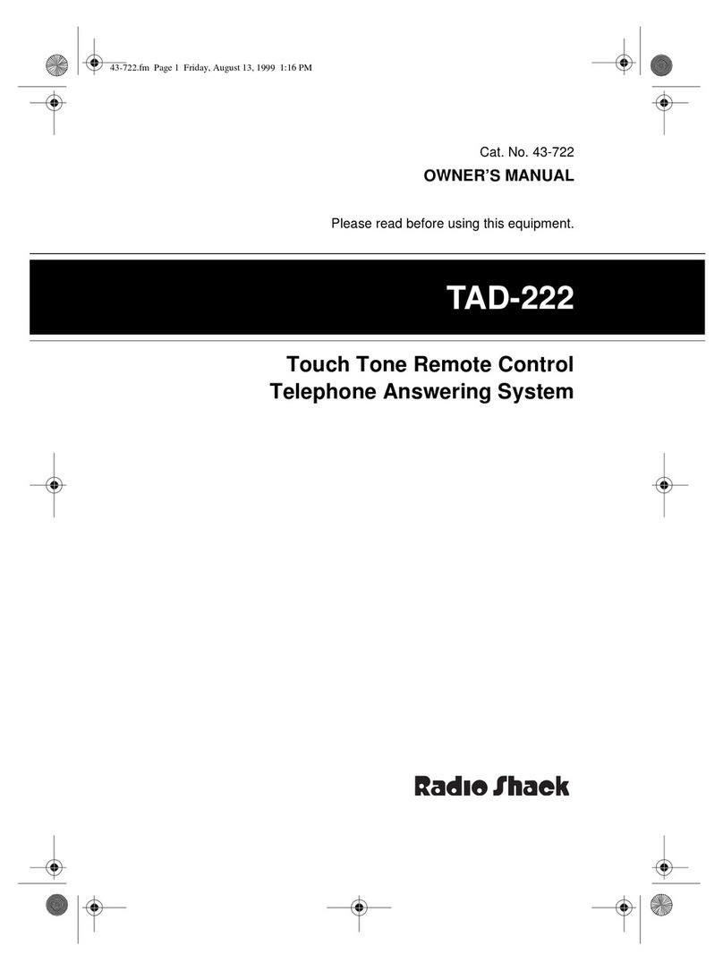 Radio Shack TAD-222 User manual Radio Shack TAD-222 User manual