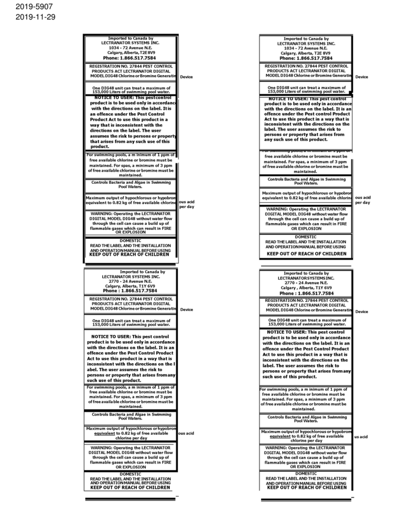 Lectranator Systems DIG48 Installation and operation manual