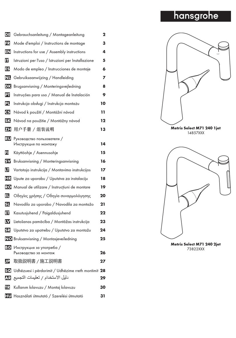 Hans Grohe Metris Select M71 240 1jet 14857 Series Instructions for use/assembly instructions Hans Grohe Metris Select M71 240 1jet 14857 Series Instructions for use/assembly instructions