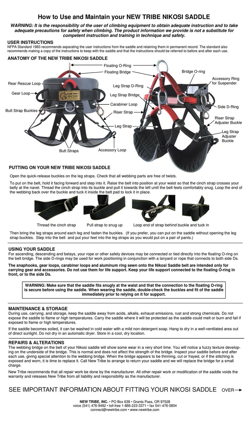 NEW TRIBE NIKOSI SADDLE manual