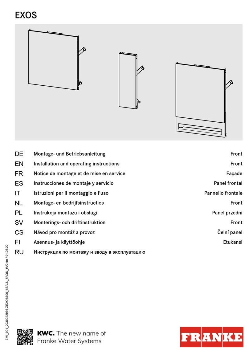 Franke EXOS ZEXOS600 Installation and operating instructions