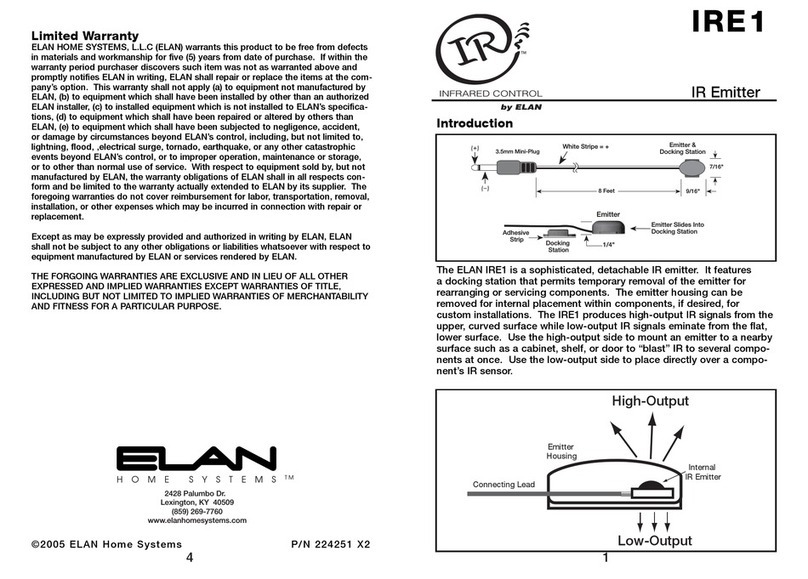 Elan IRE1 quick start guide