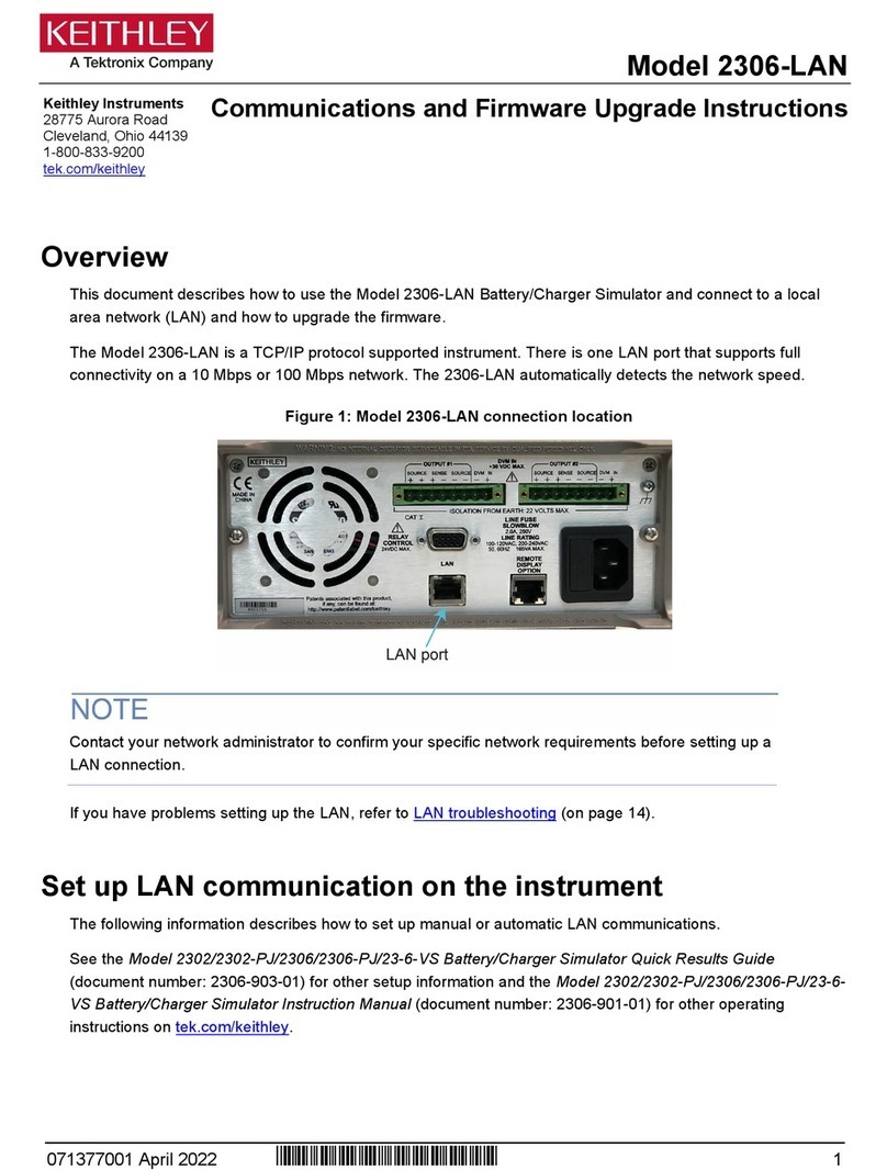 Tektronix Keithley 2306-LAN manual