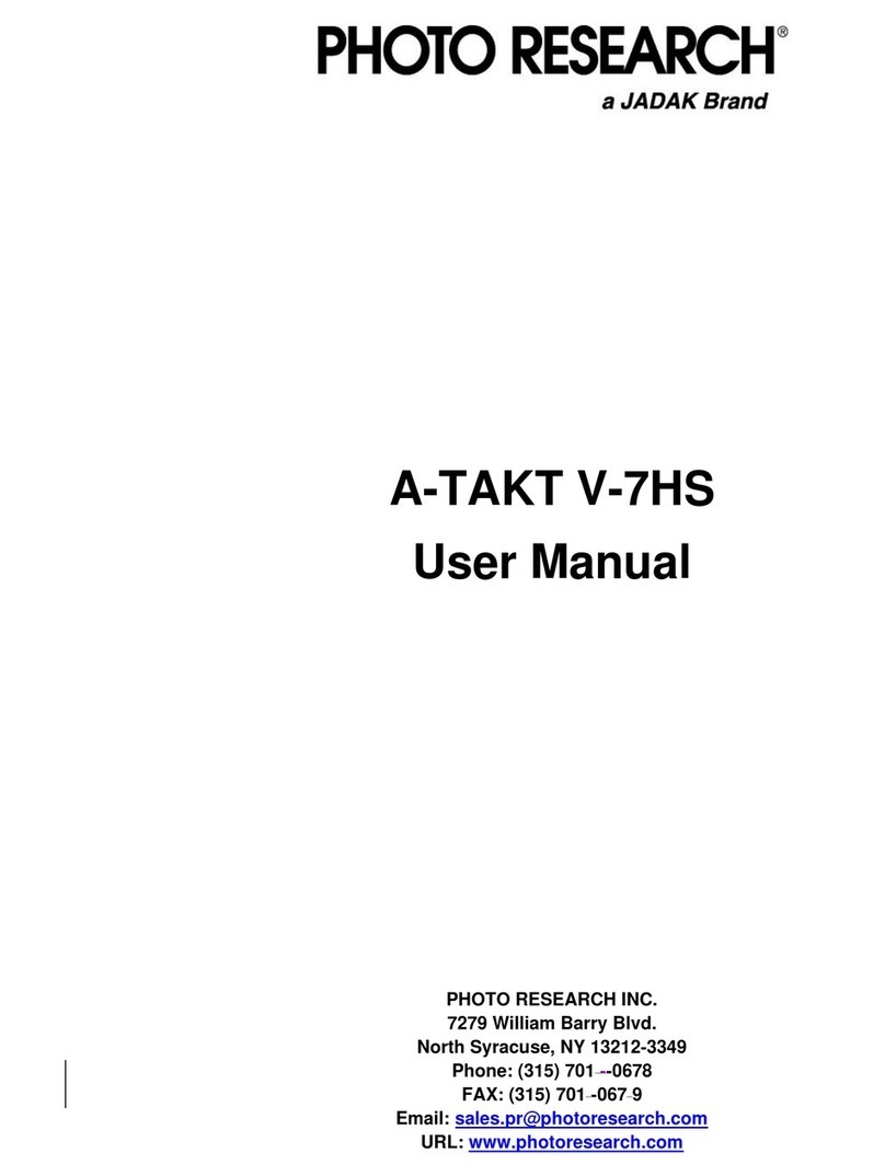 Jadak PHOTO RESEARCH A-TAKT V-7HS user manual