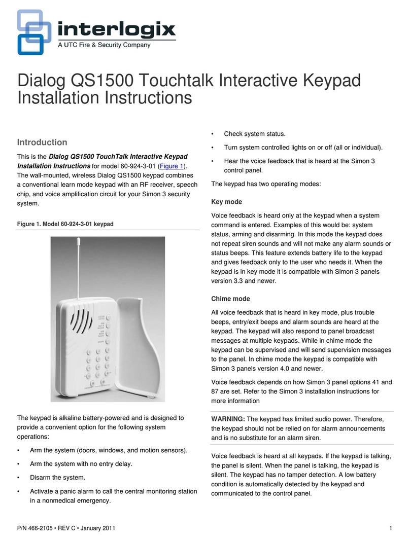 UTC Fire and Security interlogix QS1500 User manual