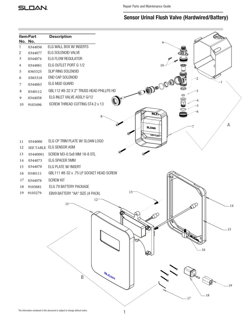 Sloan 0344067 Repair Parts and Maintenance Guide