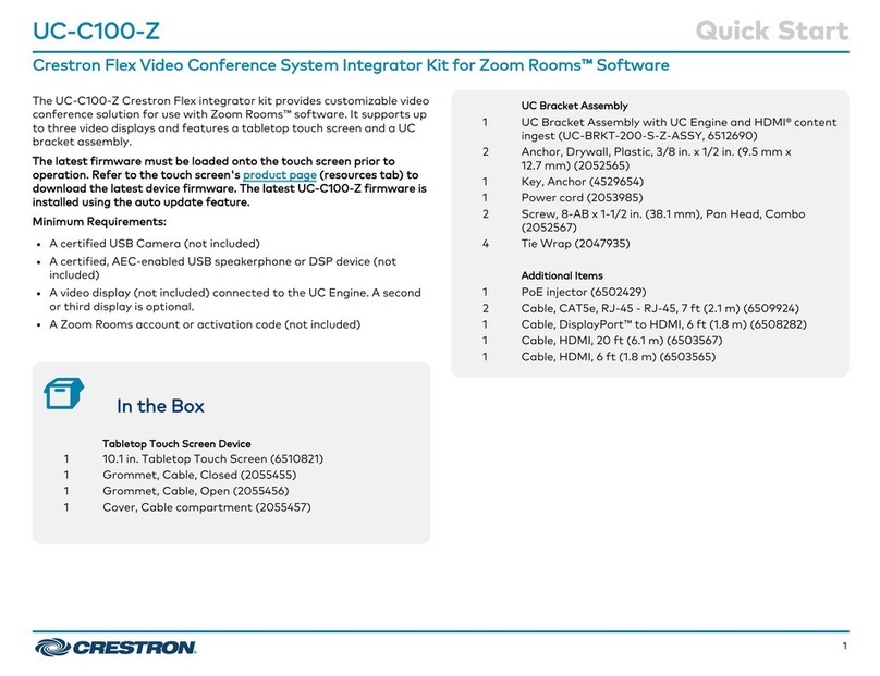 Crestron Flex UC-C100-Z User manual Crestron Flex UC-C100-Z User manual