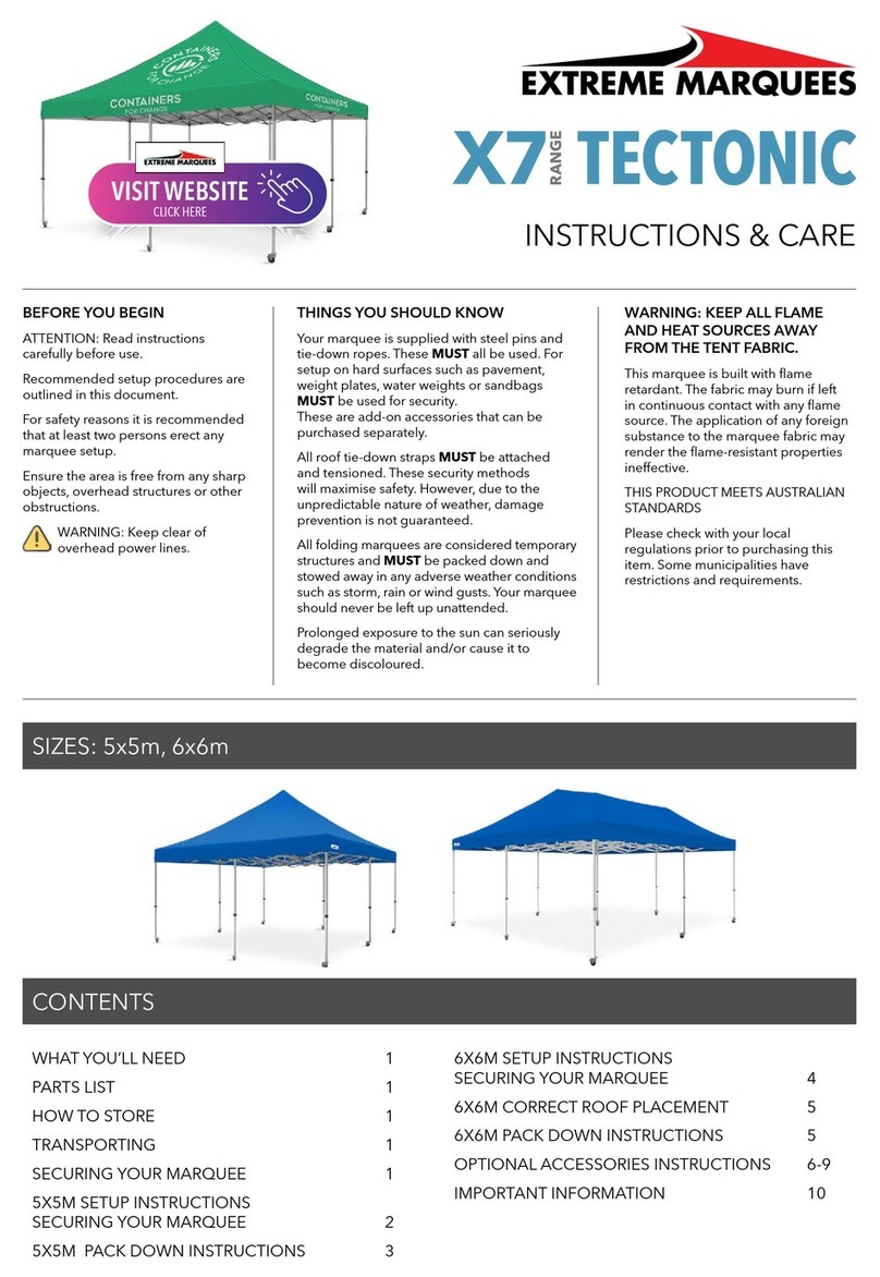 Extreme marquees X7 Tectonic Series User manual