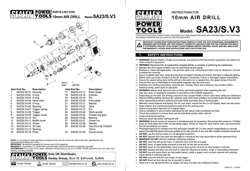 Sealey SA23/S.V3 User manual Sealey SA23/S.V3 User manual