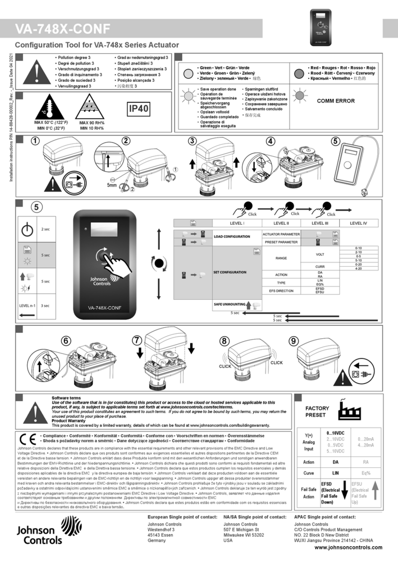 Johnson Controls VA-748X-CONF User manual