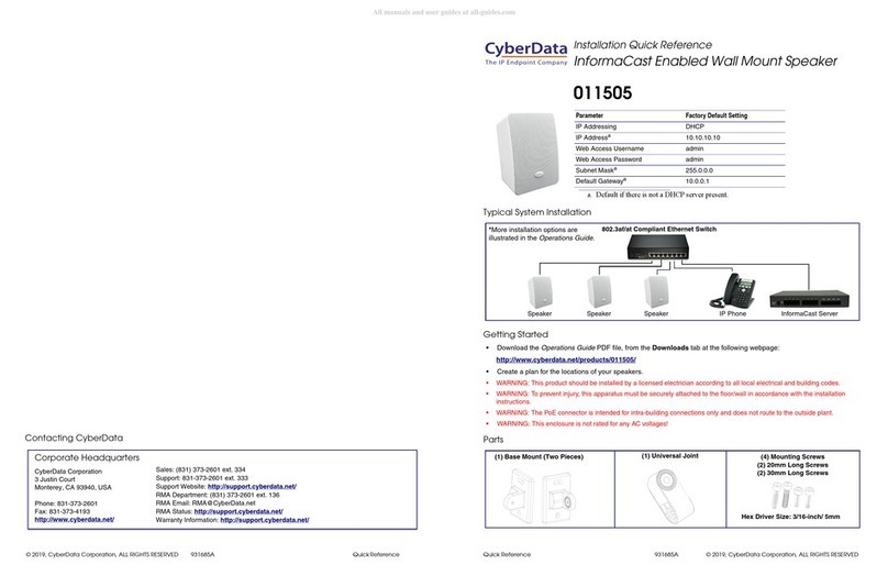 CyberData 011505 Manual