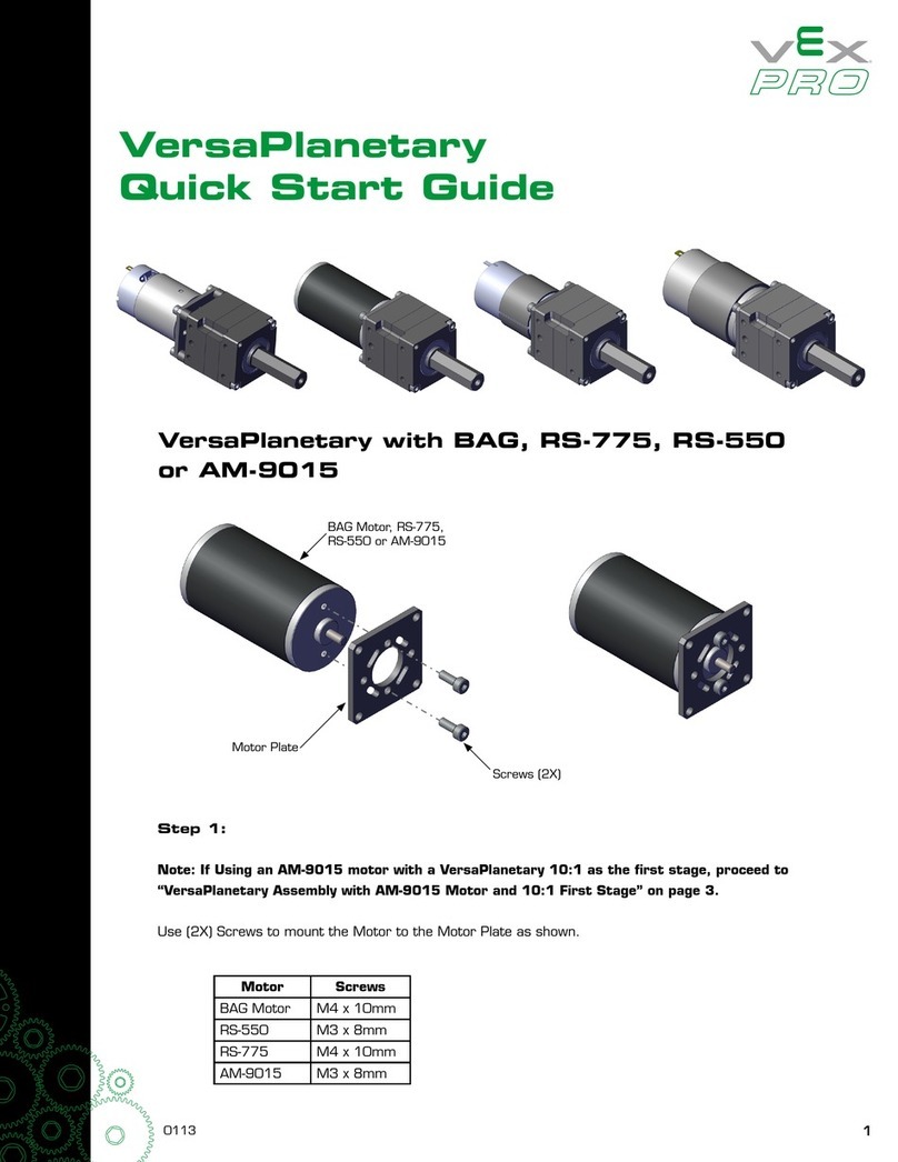 Vex Robotics PRO VersaPlanetary User manual Vex Robotics PRO VersaPlanetary User manual