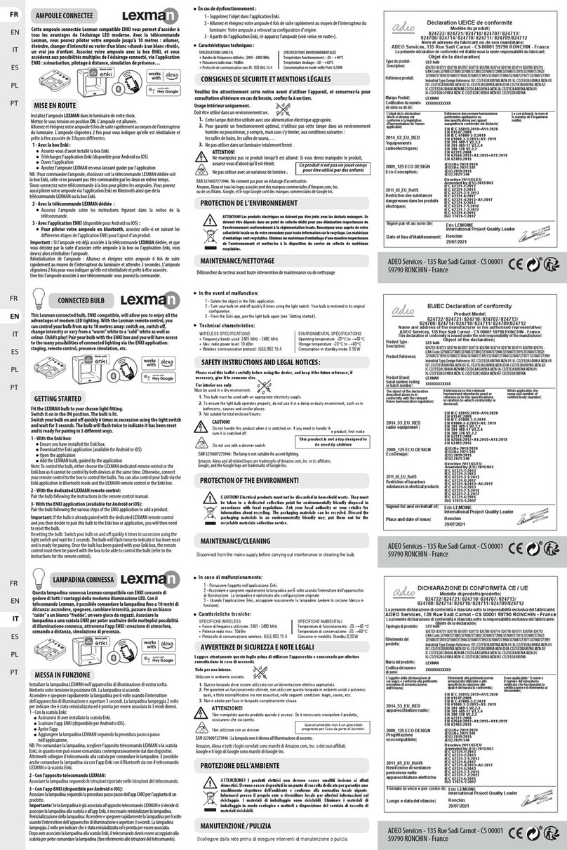 LEXMAN 824722 quick start guide