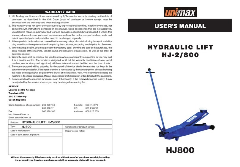 Unimax HJ-2/800 user manual