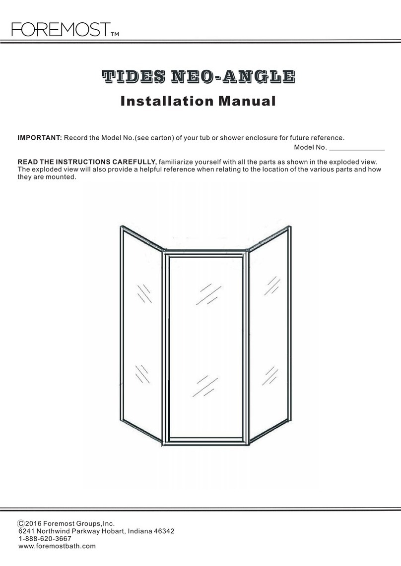 Foremost TIDES NEO-ANGLE installation manual Foremost TIDES NEO-ANGLE installation manual