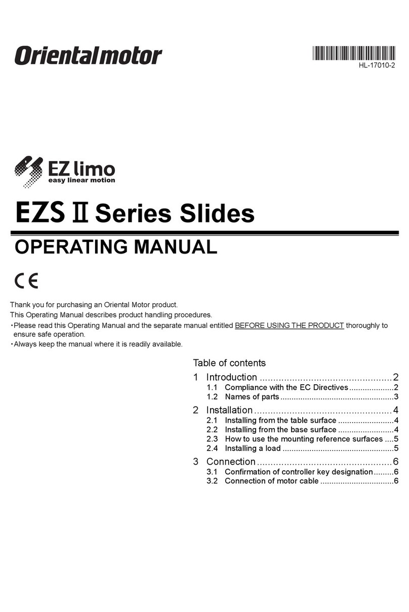 Oriental motor EZS II Series operating manual