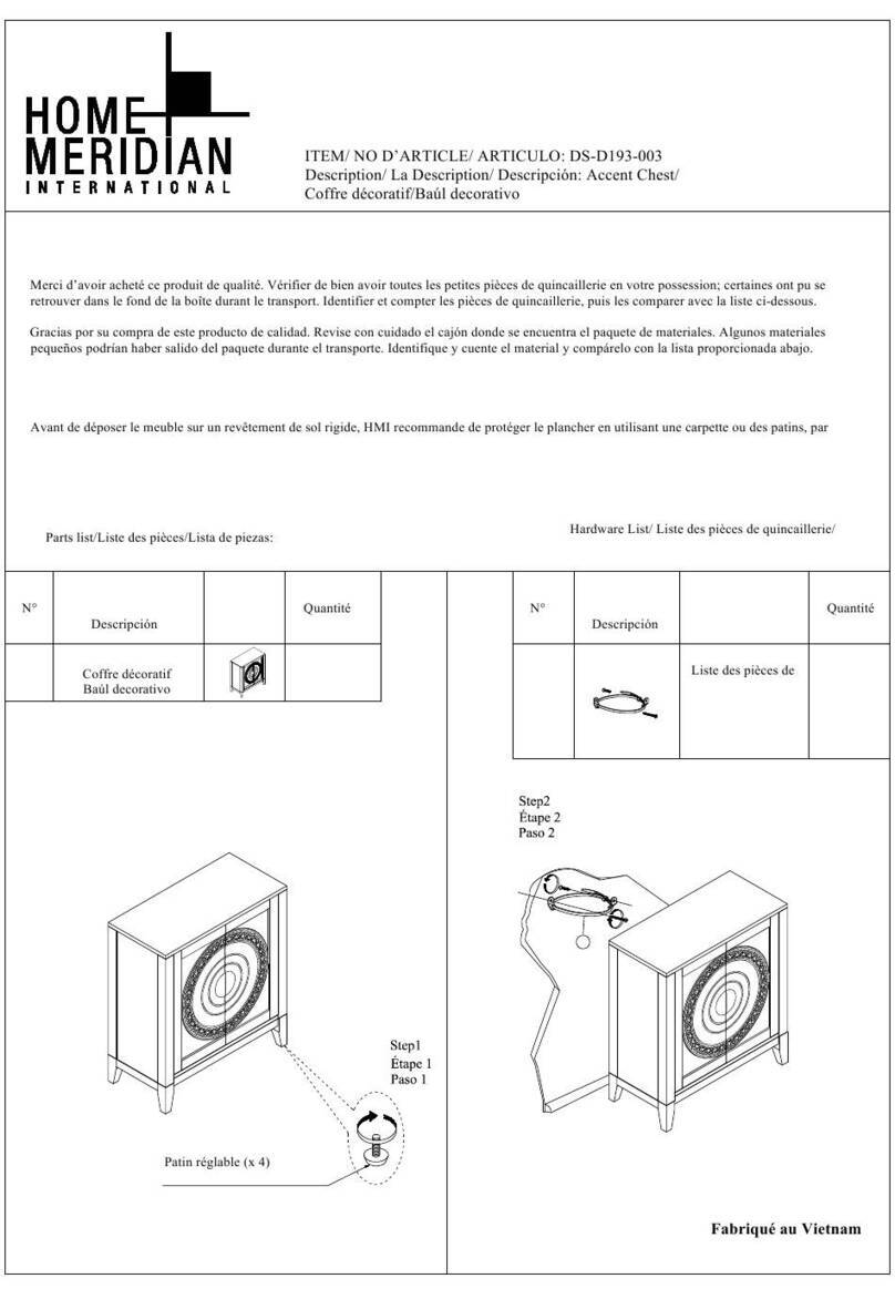 HOME MERIDIAN DS-D193-003 Assembly instructions HOME MERIDIAN DS-D193-003 Assembly instructions