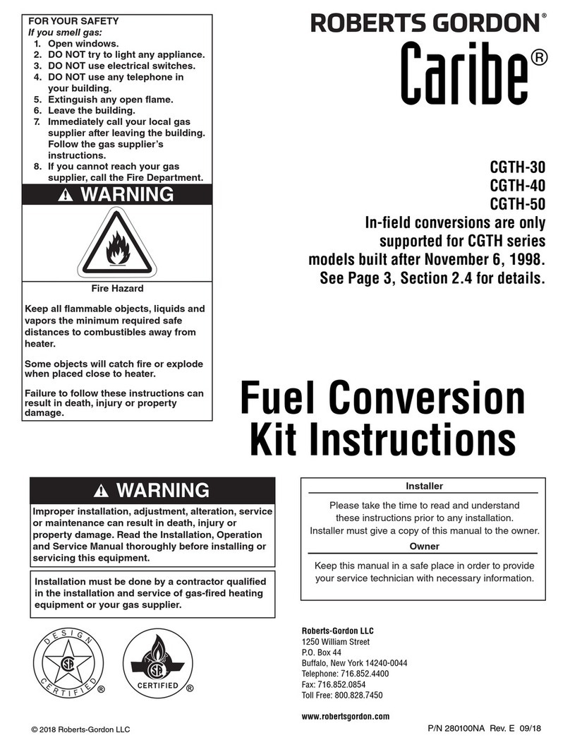 Roberts Gorden Caribe CGTH Series instructions