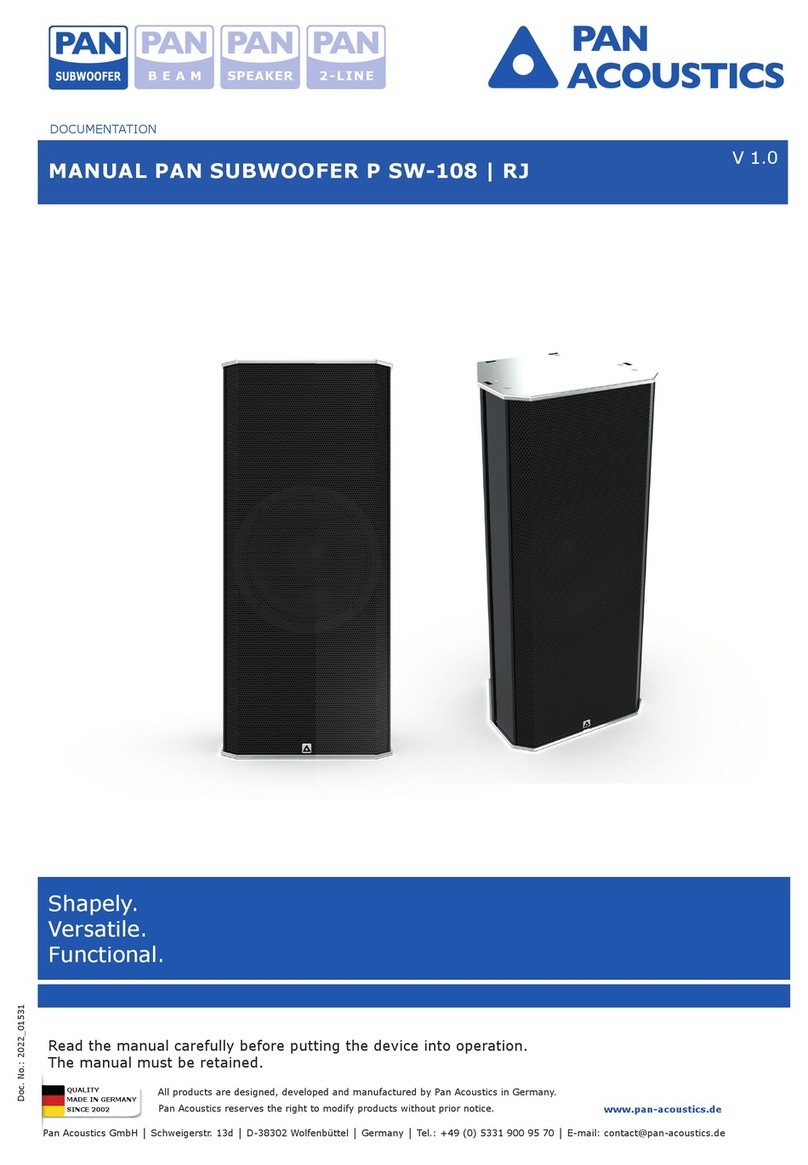 Pan Acoustics P SW-108 RJ manual
