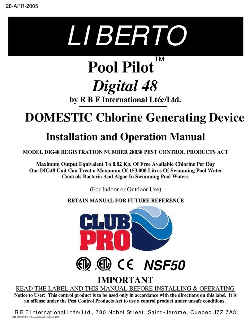 RBF Industries LIBERTO Pool Pilot Digital 48 Installation and operation manual