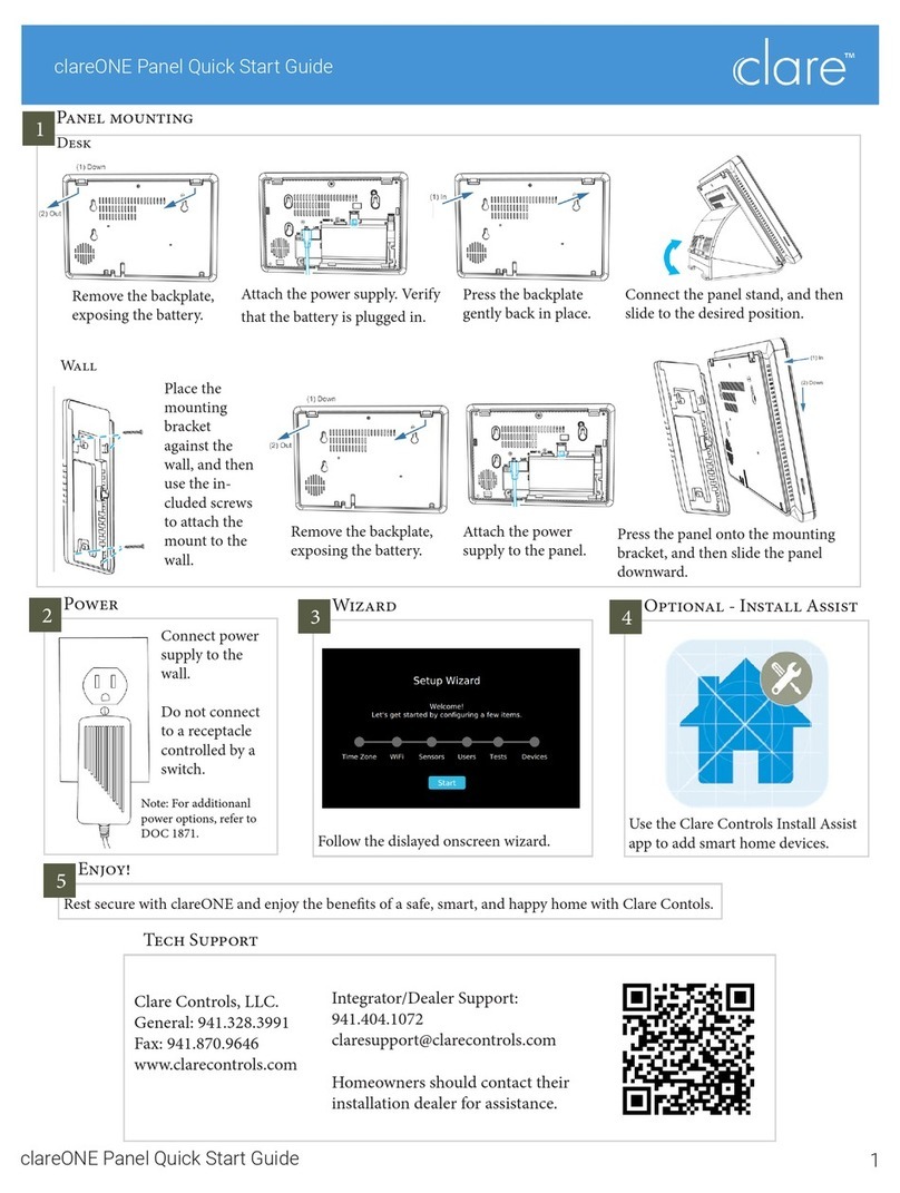 clare clareONE quick start guide