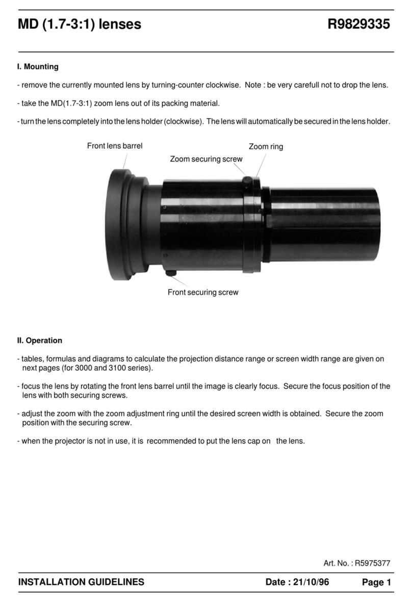Barco R9829335 Instruction sheet