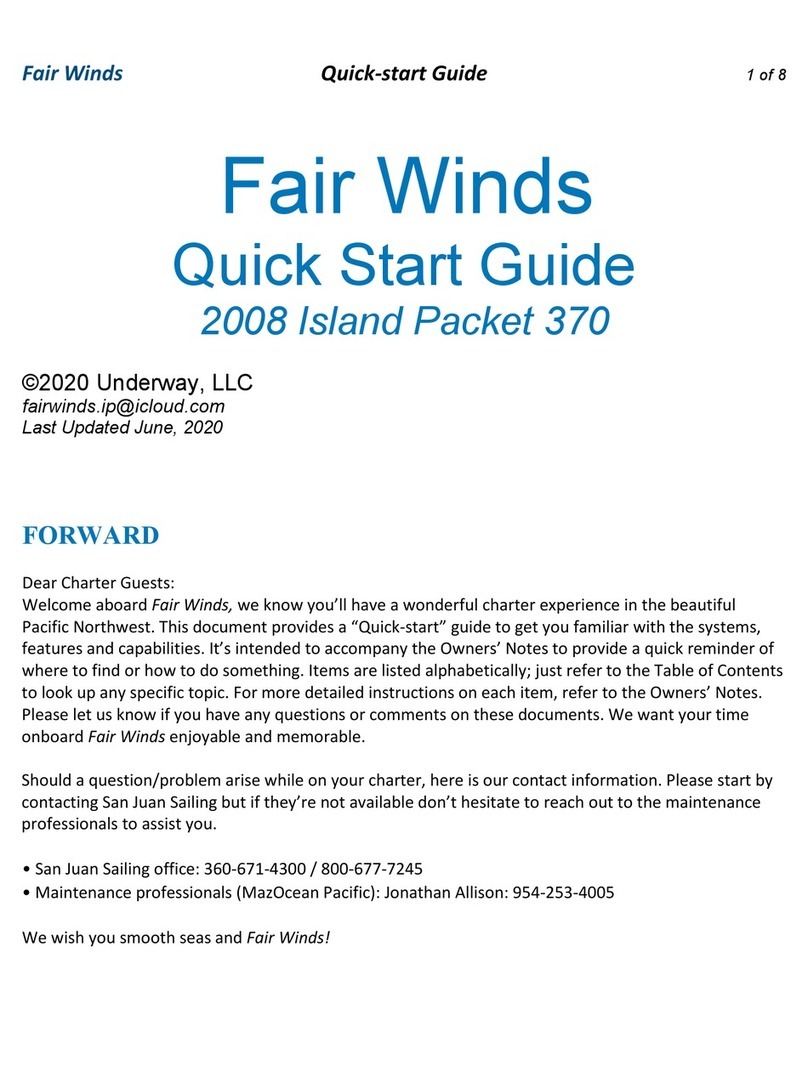 ISLAND PACKET 370 2008 quick start guide