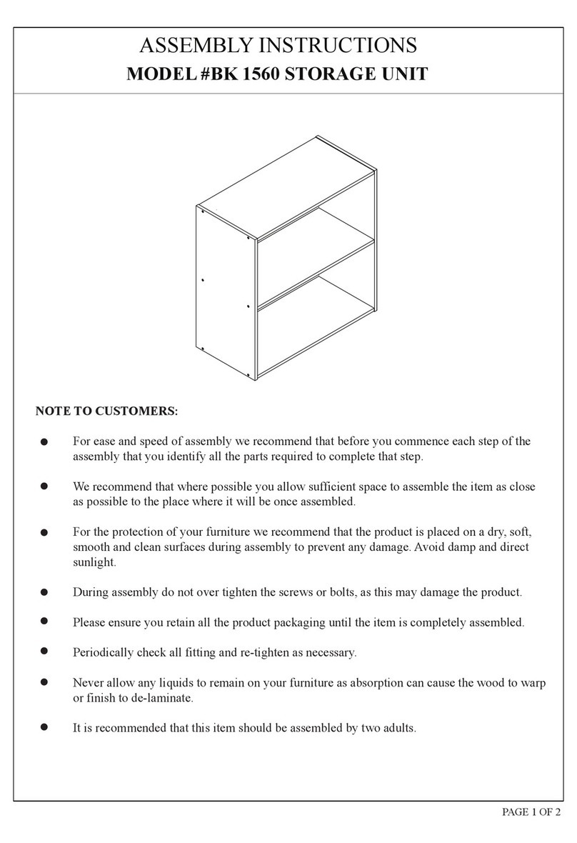 2K Furniture Designs BK 1560 STORAGE UNIT User manual