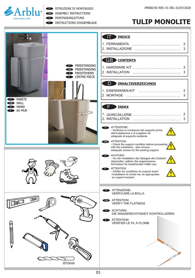 Arblu TULIP MONOLITE Assembly instructions